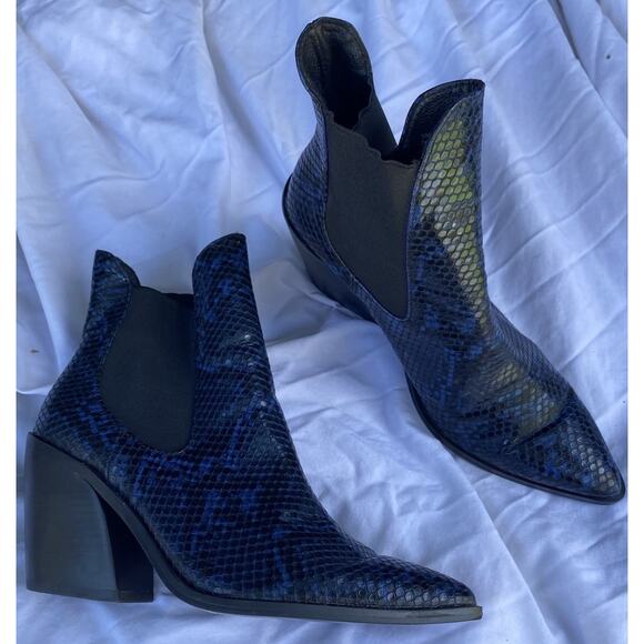 STEVEN by Steve Madden 259442 Womens Granger Bootie Blue/Black Size 6 Cowboy - Picture 1 of 14